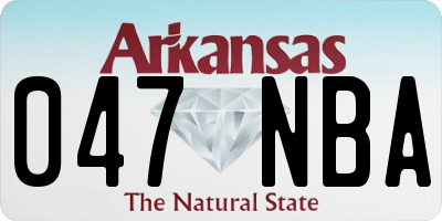 AR license plate 047NBA