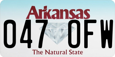 AR license plate 047OFW