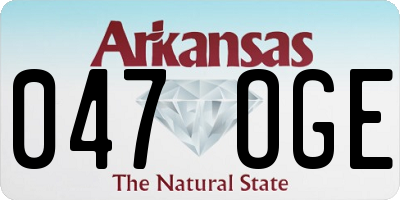 AR license plate 047OGE