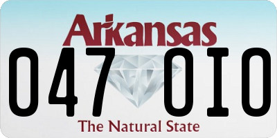 AR license plate 047OIO