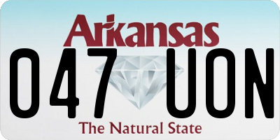 AR license plate 047UON