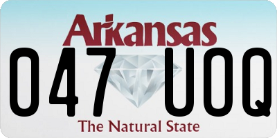 AR license plate 047UOQ