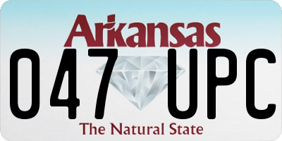 AR license plate 047UPC