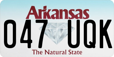 AR license plate 047UQK