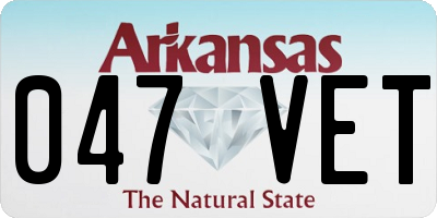 AR license plate 047VET