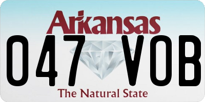 AR license plate 047VOB