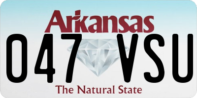 AR license plate 047VSU
