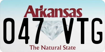 AR license plate 047VTG