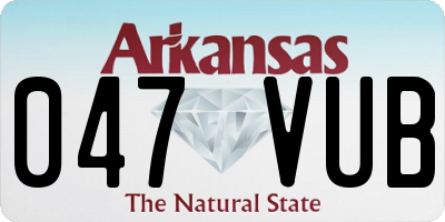 AR license plate 047VUB
