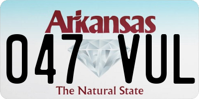 AR license plate 047VUL