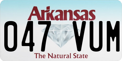 AR license plate 047VUM