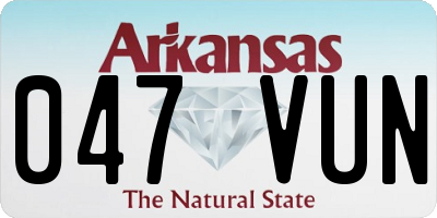 AR license plate 047VUN