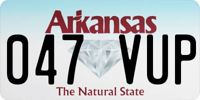AR license plate 047VUP