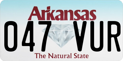 AR license plate 047VUR