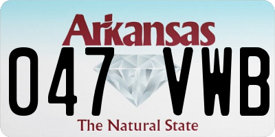 AR license plate 047VWB