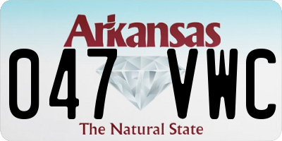 AR license plate 047VWC