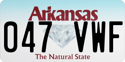 AR license plate 047VWF