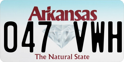 AR license plate 047VWH