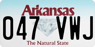 AR license plate 047VWJ
