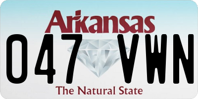 AR license plate 047VWN