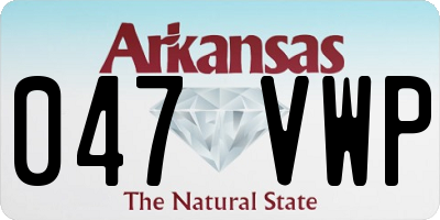 AR license plate 047VWP