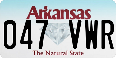 AR license plate 047VWR