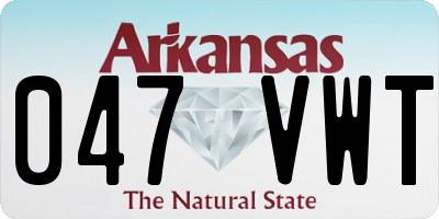 AR license plate 047VWT