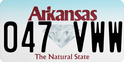 AR license plate 047VWW