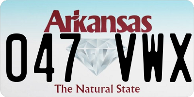 AR license plate 047VWX