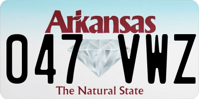 AR license plate 047VWZ
