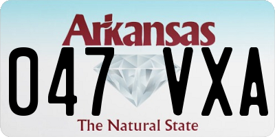 AR license plate 047VXA