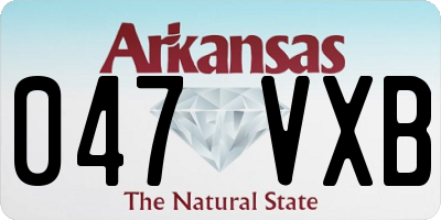 AR license plate 047VXB