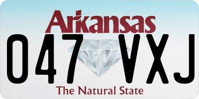 AR license plate 047VXJ
