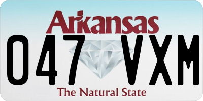AR license plate 047VXM
