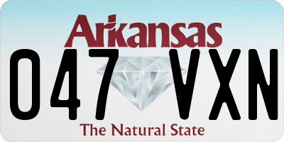 AR license plate 047VXN