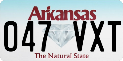 AR license plate 047VXT
