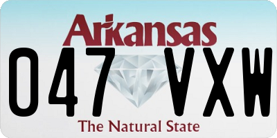 AR license plate 047VXW