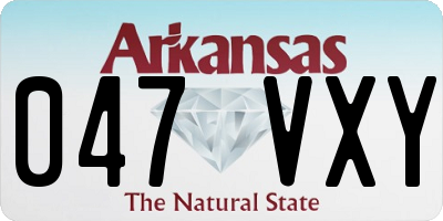AR license plate 047VXY