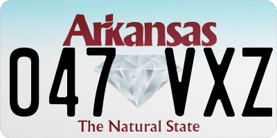 AR license plate 047VXZ