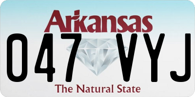 AR license plate 047VYJ
