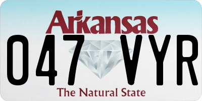 AR license plate 047VYR