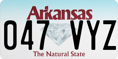 AR license plate 047VYZ