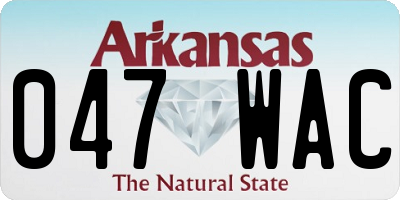 AR license plate 047WAC