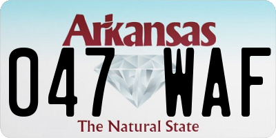 AR license plate 047WAF