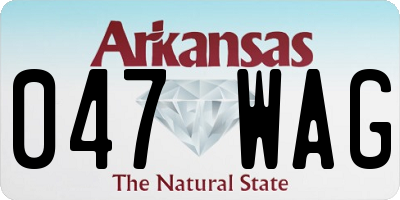 AR license plate 047WAG