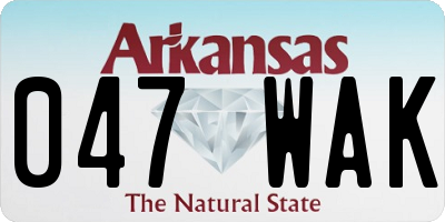 AR license plate 047WAK