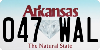 AR license plate 047WAL