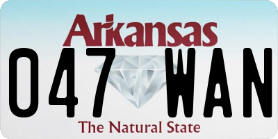 AR license plate 047WAN