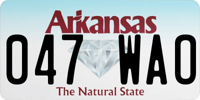 AR license plate 047WAO