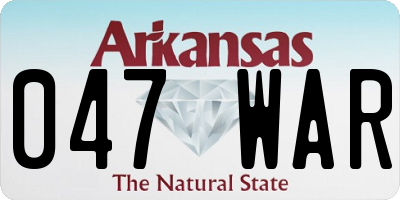 AR license plate 047WAR